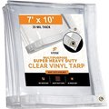 Xpose Safety 7 ft x 10 ft Heavy Duty 20 Mil Tarp, Clear, Vinyl CVT20-710-X